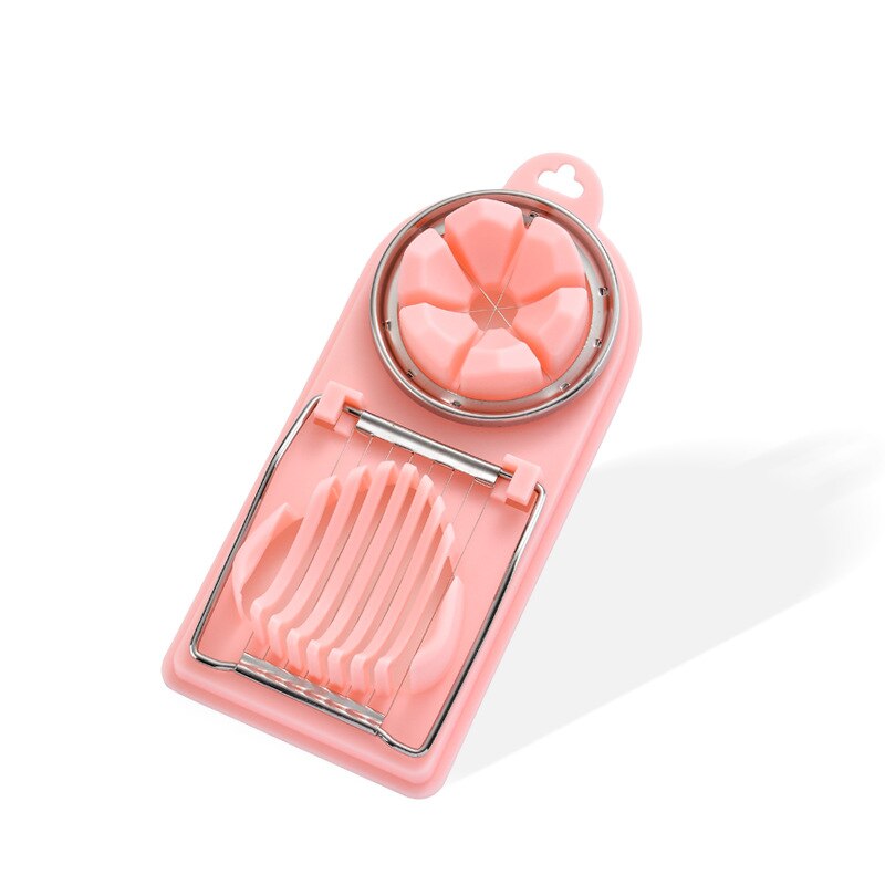 Multifunction Egg Slicers Stainless Steel Wire Egg Slicer Egg Splitter Cut Egg Device Kitchen Egg Tools Petal Shape Egg: Pink 2