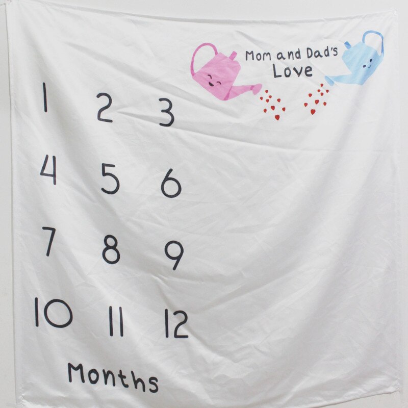 Baby Maandelijkse Groei Milestone Deken Fotografie Prop Dekens Achtergrond Doek: B