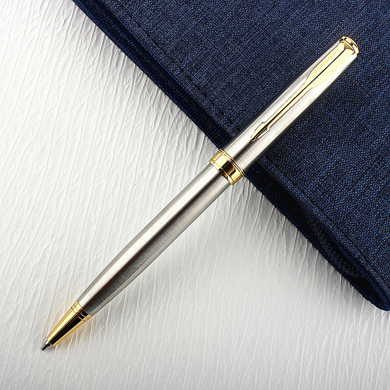 Luxus Metall Rollerball Stift 0,7mm blaue Tinte Stahl Gold Geschäft Signatur Stifte für Schul büro Schreib zubehör Briefpapier: Weiß