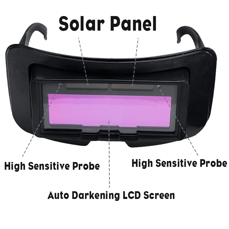 Automatiske sveisehjelmbriller soldrevne auto mørkere sveisebriller briller sveisebeskyttelseslinser