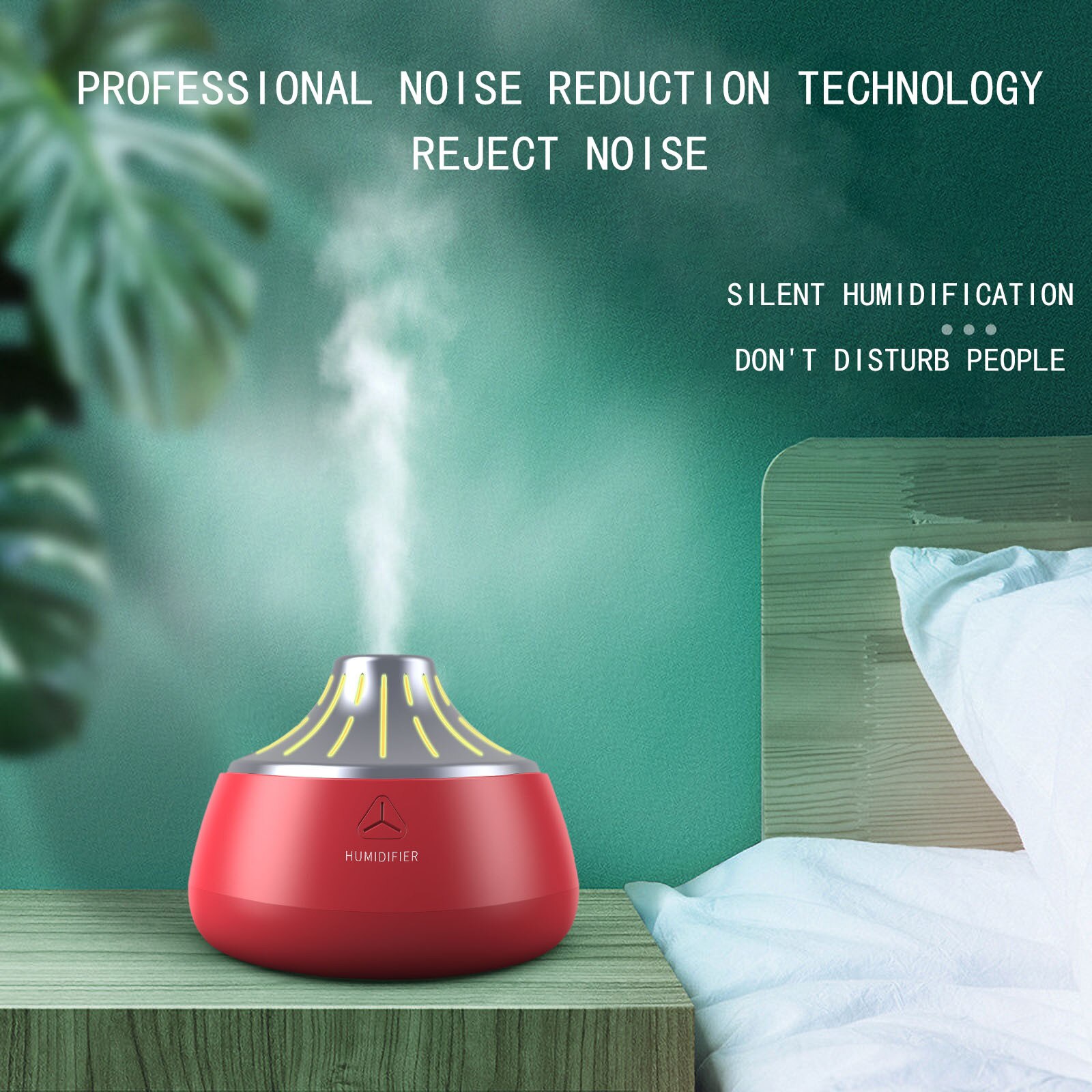 Humidificador de aire eléctrico, difusor de aceites esenciales ultrasónico de grano de madera, minigenerador de niebla Usb para el hogar, luz Led, 4 #