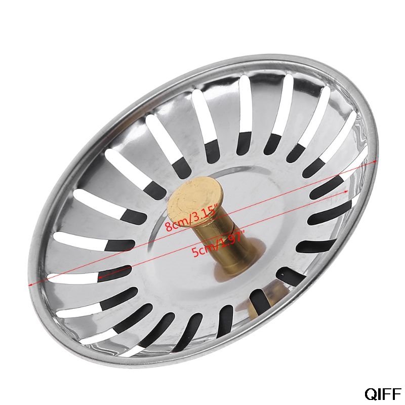 Kitchen Waste Stainless Steel Sink Strainer Plug Drain Filter Stopper Basket Drainer August 5