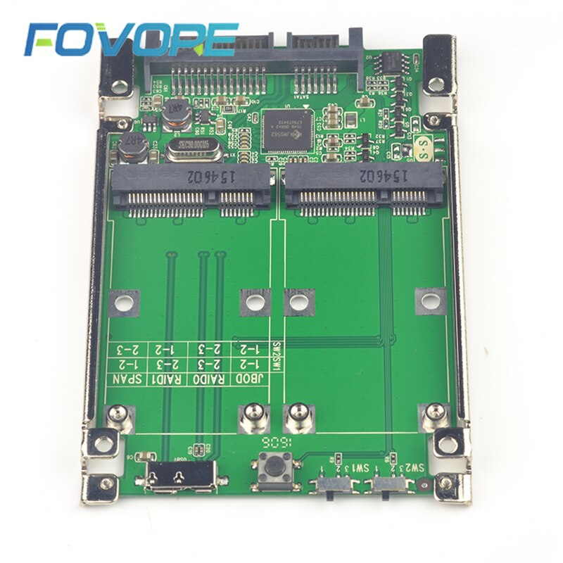 2.5 "SATA III zu Dual Mini SATA USB 3,0 zu 2 mSATA SSD überfallen Regler karte Konverter mit kabel