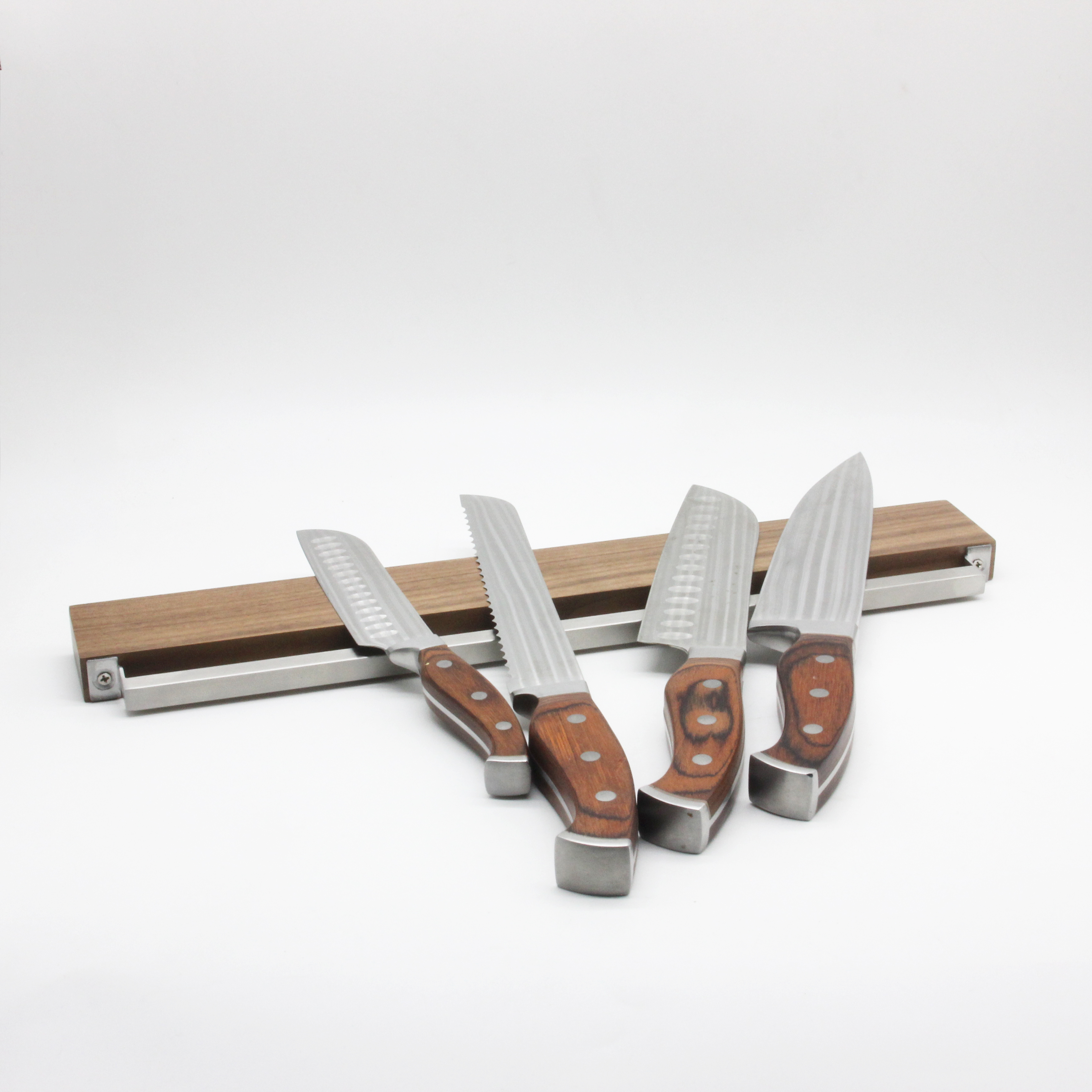 Tiras magnéticas para cuchillos, soporte magnético para cuchillos para pared de 16 pulgadas, tira magnética para cuchillos de madera de nogal que se utiliza como barra para cuchillos, soporte para cuchillos: Default Title
