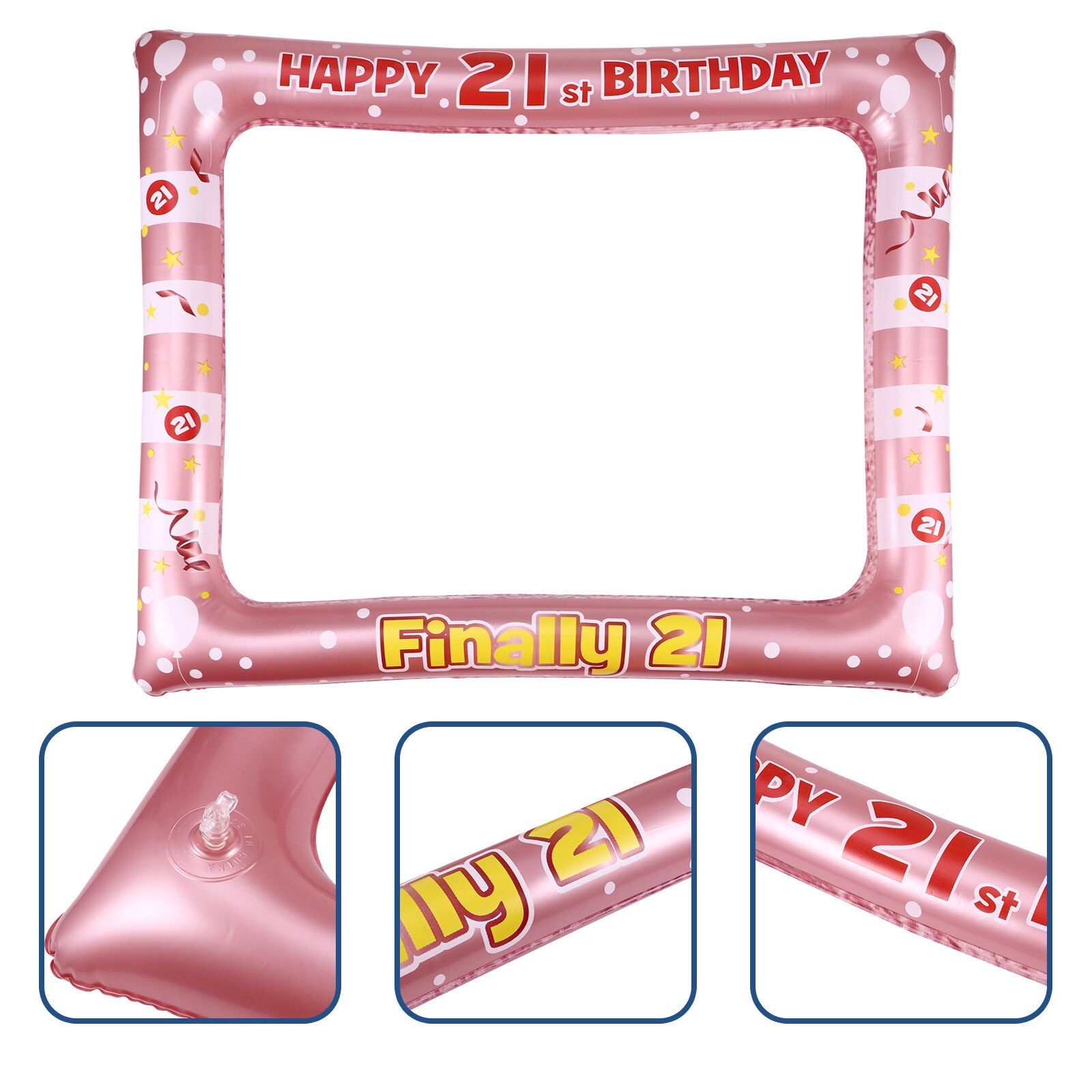 1 Pc Birthday Inflatable Photo Frame PVC Party Photo Props Supply for Age 18: 21 years old