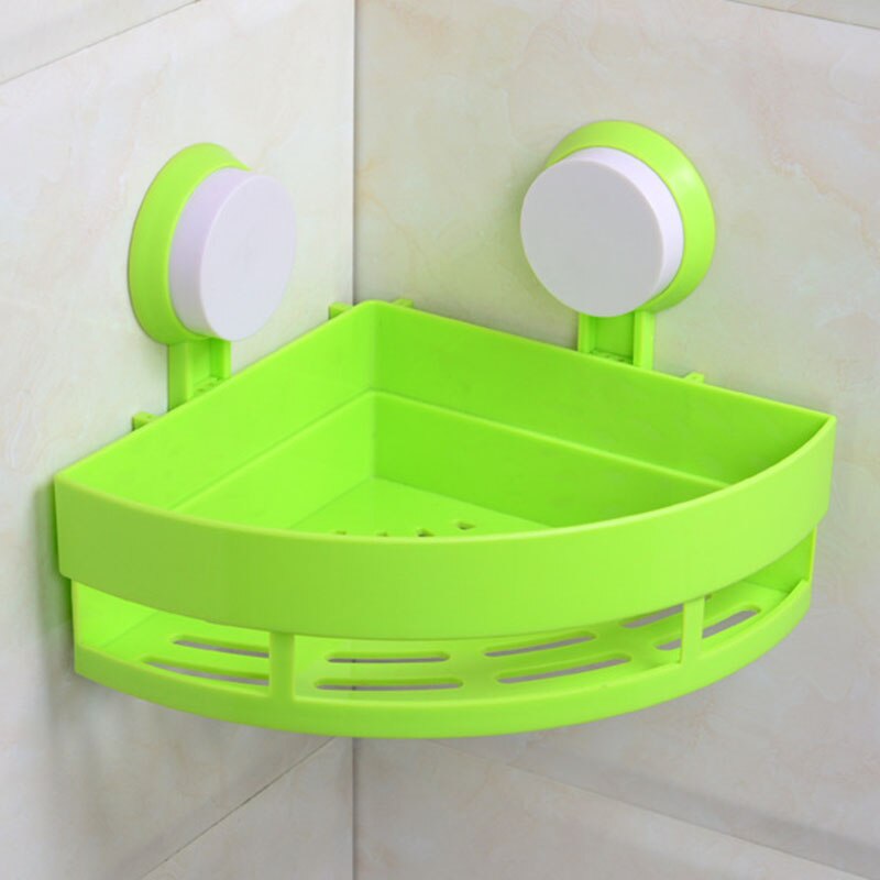 Verwijderbare Douche Mand Douche Caddy Zuignap No-Boren Krachtige Heavy Duty Waterdichte Organizer Voor Badkamer Fping: Green Triangular