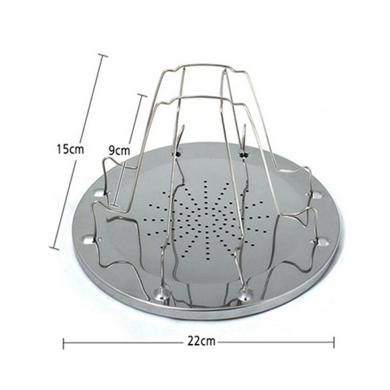Tostapane da campeggio pieghevole a 4 fette Tostapane da campeggio esterno portatili in acciaio inossidabile per strumento di cottura per fornello a gas