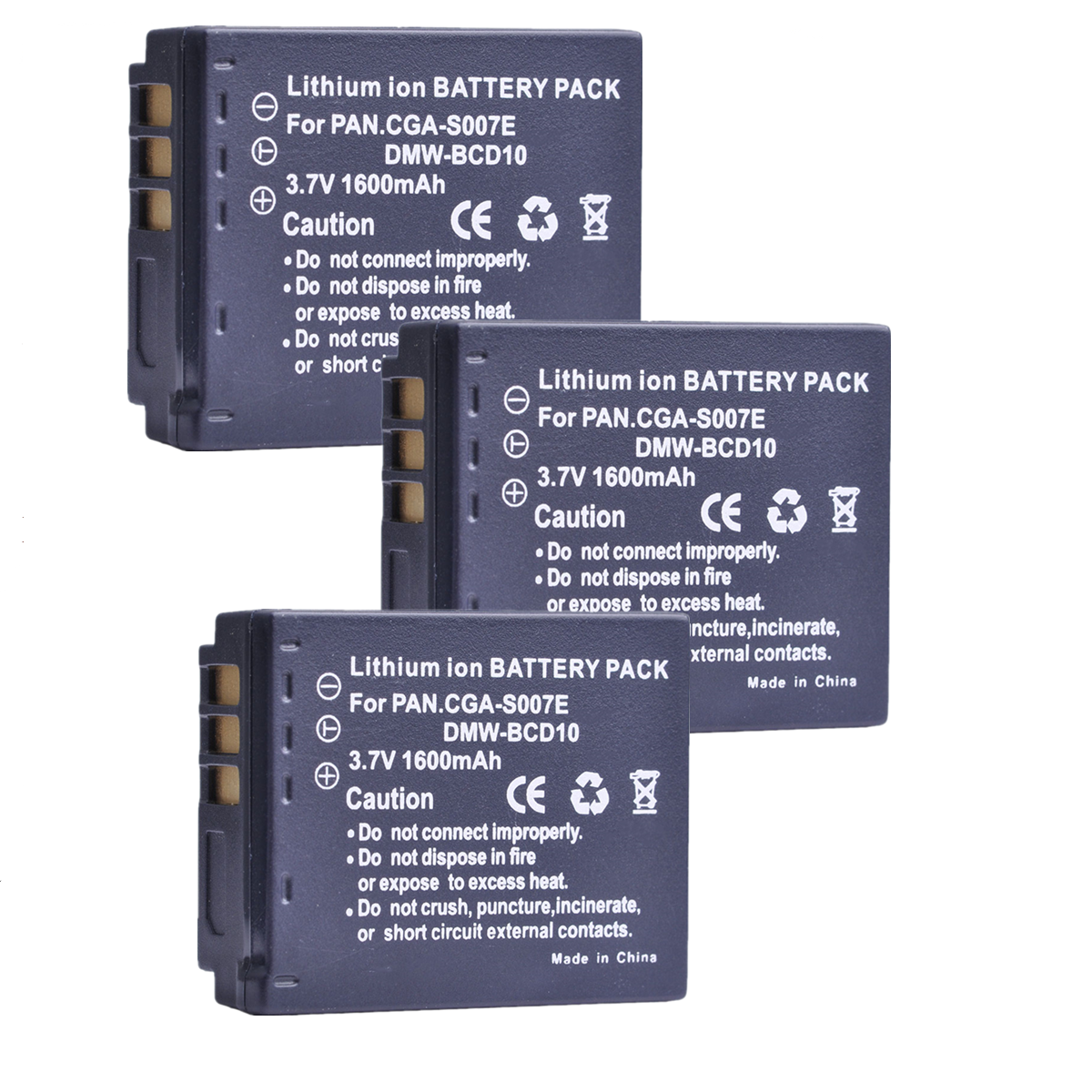 S007E CGA-S007 Li-ion Battery For Panasonic Lumix DMC TZ50 TZ15 TZ1 TZ2 TZ3 TZ4 TZ5 DMC-TZ2EB-S DMW-BDC10: Blue