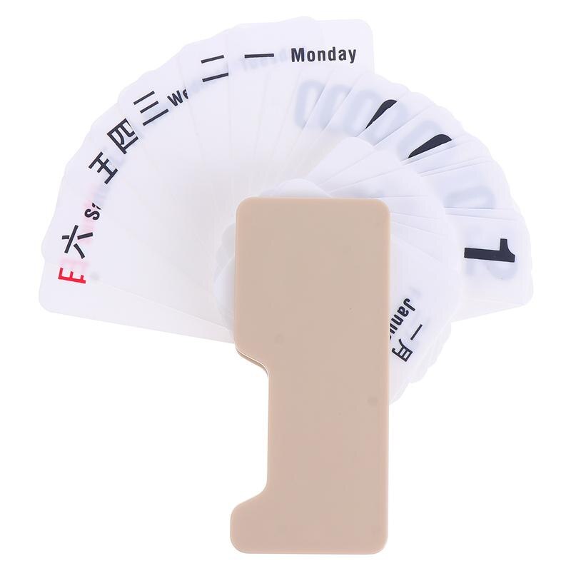 Plastic Desktop Calendar Manual Adjustable Perpetual Calendar
