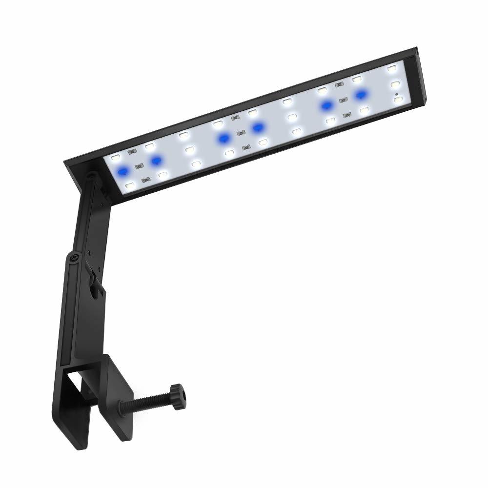 Iluminación LED con Clip para acuario, lámpara de luz de Arrecife Marino de 100-240V con soporte ajustable, LED azul y blanco para peces, plantas de Tanque De Agua