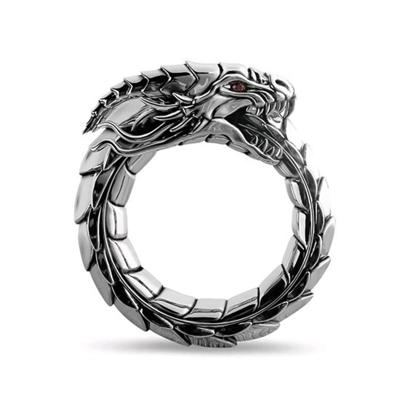 Viking retro gótico punk rock hip hop anéis masculinos na moda dragão anéis jóias acessórios presente de aniversário