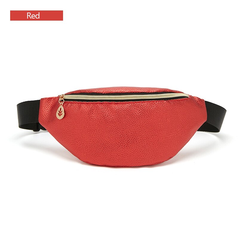 AIREEBAY Casual Frauen Taille Tasche Fanny Packs Retro Stil Mädchen Gürtel Tasche Neue Kleine Leder Brust Reise pouchs: 4197red