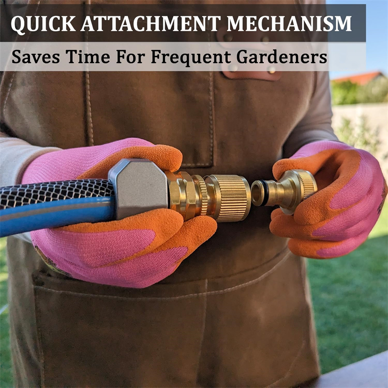 Brass Water Hose Quick Connect Fittings, Release Hose Connector, Fit for 3/4" Gardening Hoses, Garden Hose Quick Disconnect Set