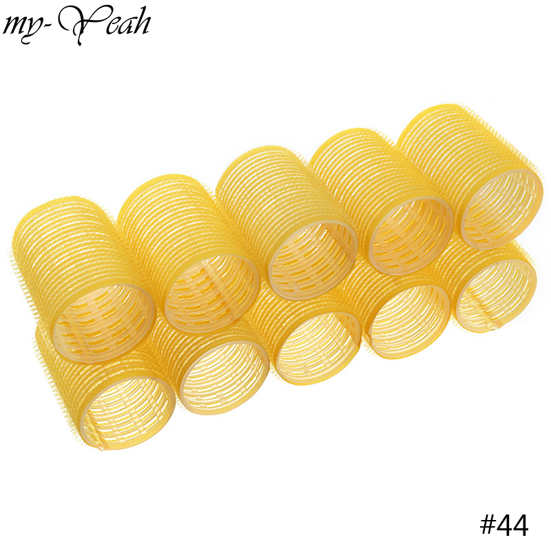 10pcs/Lot Different Size Self Grip Hair Rollers Magic Curlers DIY Home Use Hairdressing Roller Hair Styling Tool DIY Home: 43mm