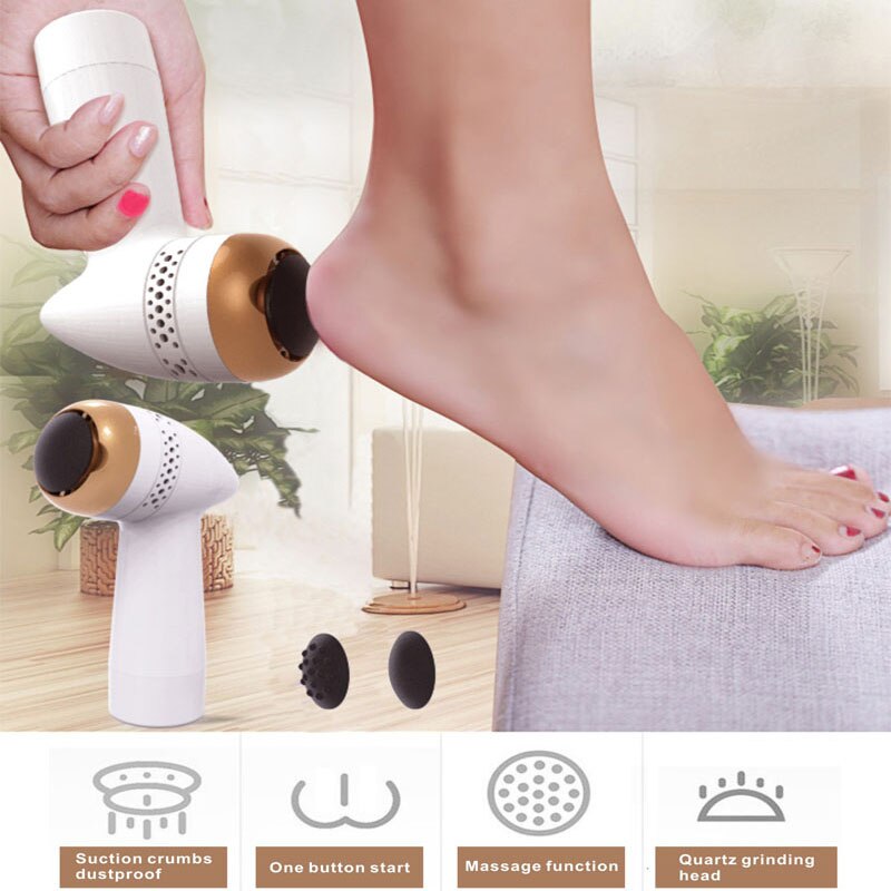 AD-Electric Heel Callus Remover 2000MAh USB Recharging Foot File Care Tool Feet Hard Dead Skin Removal Pedicure Device