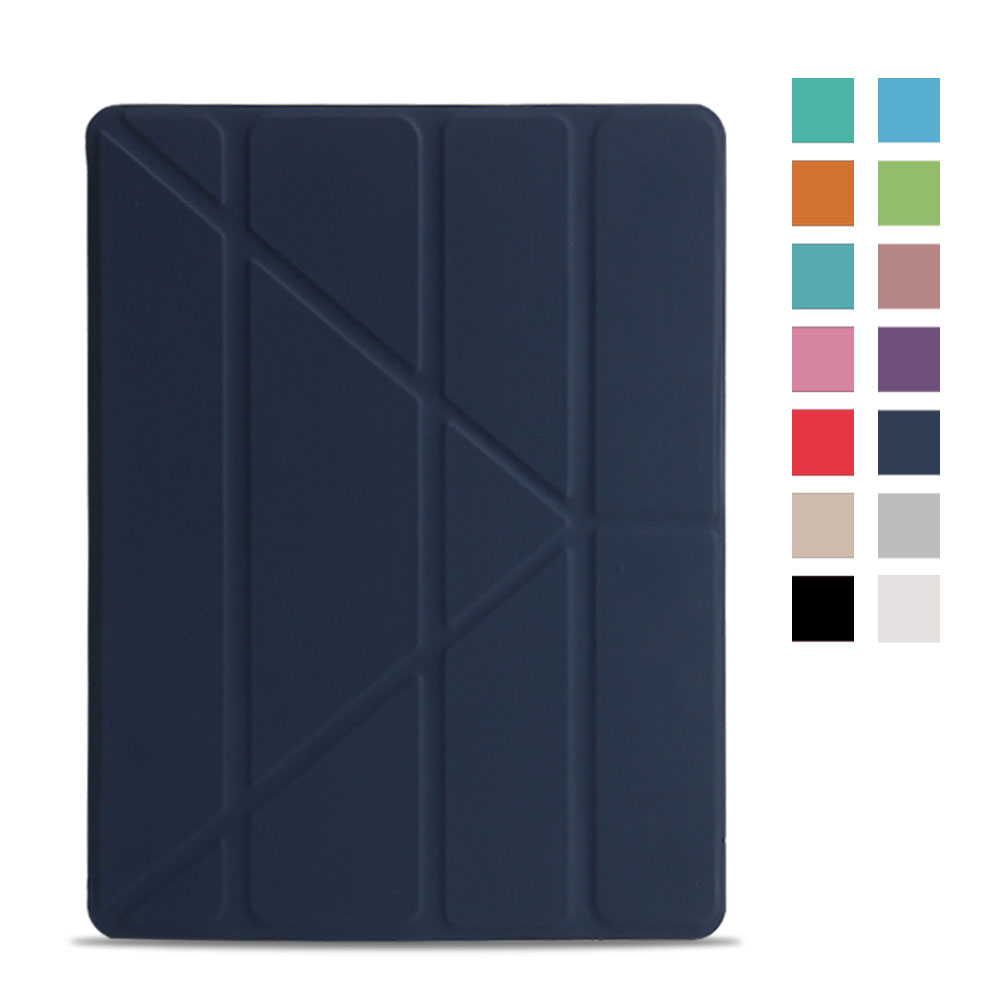 For ipad 9.7 Case Leather Silicone Soft Back Cover Case For ipad 6th Generation Case Smart Cover For ipad 9.7 Case: Deep Blue