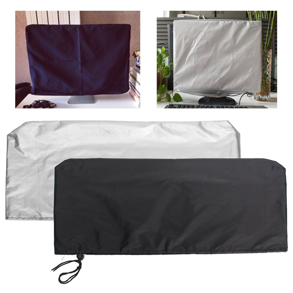 Computer Sleeve Case Monitor Cover Computer Monitor Zilver/Zwarte Monitor Beschermhoes Voor 24 Inch Computer Screen Protector
