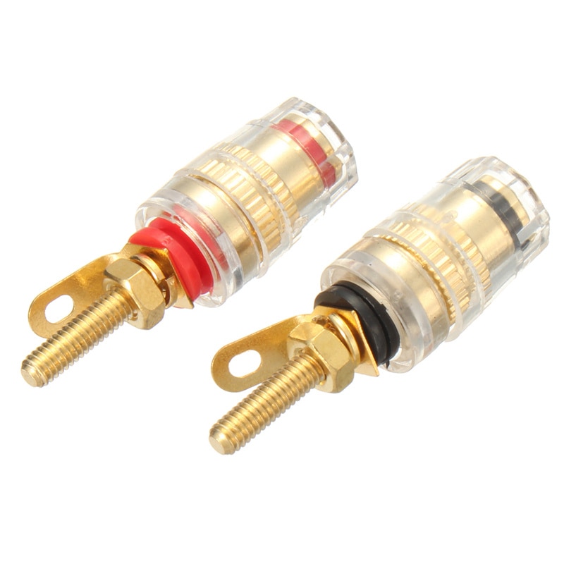 LEORY 2 Stck Bindung Post Verstärker Lautsprecher Terminal Gold Überzogene Audio- Stecker Für 4mm Bananen Stecker