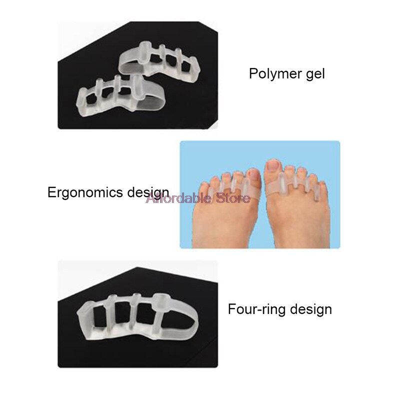 1 par elastisk silikon 5 tær separator tåholder fottype korrigerende ortotiske stag for overlappende deformasjon jiont hevelse