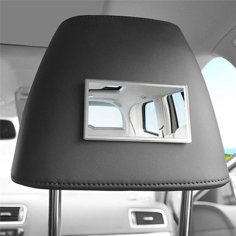 Espejo de maquillaje portátil para el Interior del coche, accesorio de acero inoxidable con sombreado, HD, 110x65mm, novedad, #295486