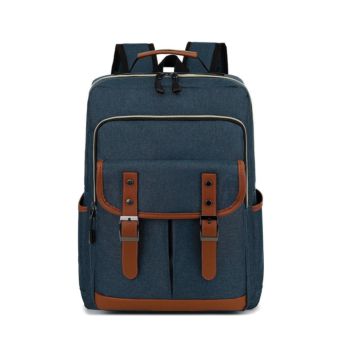 Mochila de tela Oxford para hombre y mujer, bolsa de viaje para ordenador portátil de 16 pulgadas, de gran capacidad, para adolescentes: Azul oscuro