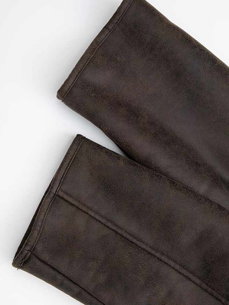Efterår og vinter kvinder løs imiteret pelsjakke dame vintage langærmet enkeltradet turtleneck bomuldsjakke
