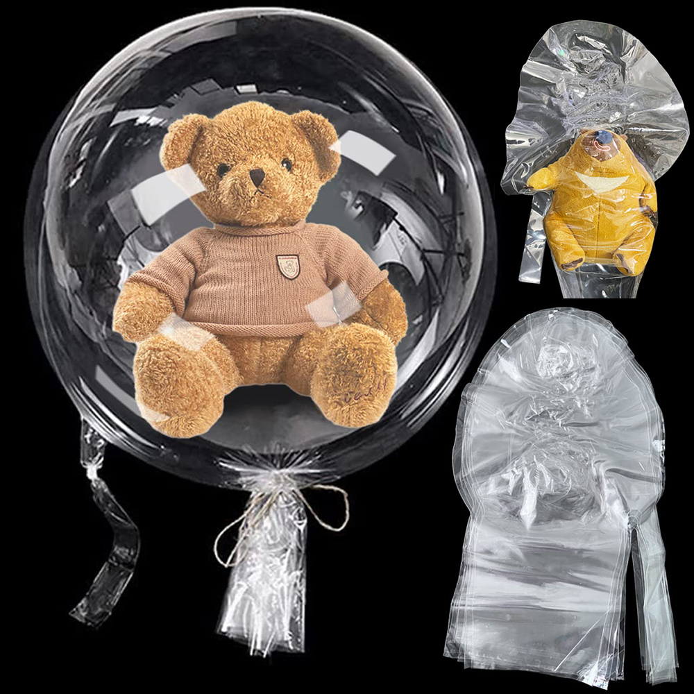 5-50pcs Wide Neck Bubble Balloons Bobo Balloon Pre Stretched Stuffed No Need Balloon Stuffing Machine Anniversary Birthday