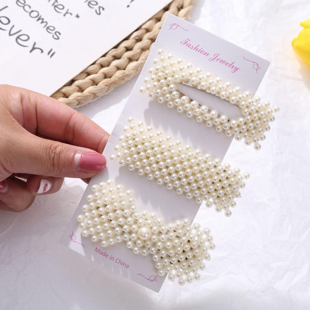 Clip de perla para el cabello para mujer, pasador de pelo con forma de corazón, horquilla de ajuste, , Accesorios para peinados,