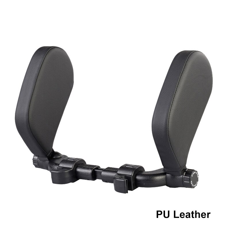 Autostoel Hoofdsteun Reizen Rest Nekkussen Ondersteuning Oplossing Voor Kinderen En Volwassenen Kinderen Auto Seat Hoofd Kussen Auto Kussen: Black PU Leather