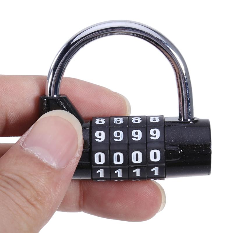 4 Dial Digit Nummer Combinatie Reizen Wachtwoord Lock Combinatie Hangslot Zinklegering 4 Kleuren Codeslot Security Veilig Code