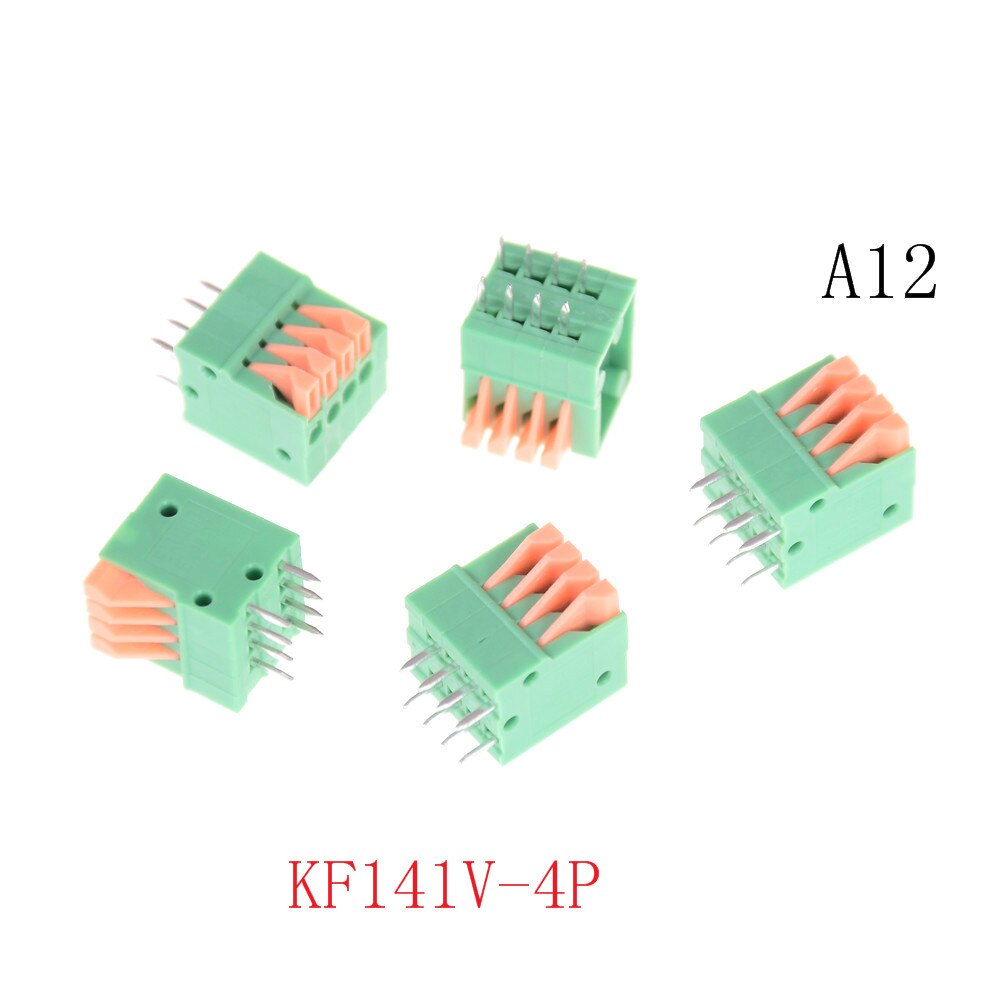 5 stk huxuan  kf141r kf141v 2.54mm delte pcb lige fodstik 2/3/4/5/6/7/8/9/10p fjederskræløs kobberklemme: 12