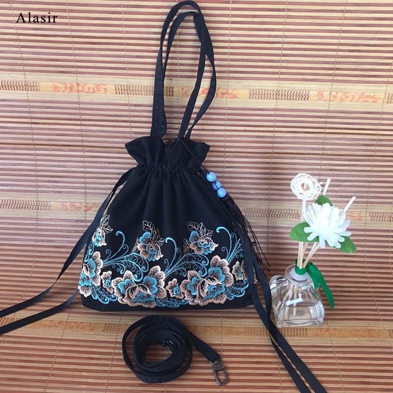 Sac à main rétro alasir pour femme, style chinois, hanfu, petites fleurs brodées, en dentelle, à bandoulière, mini sac à main rétro pour femme, sacs à ficelle