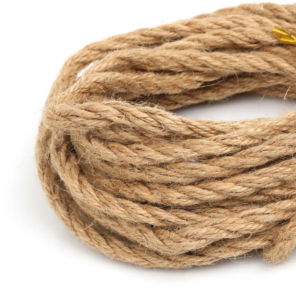 2/4/6mm säckväv band 5m/ parti naturligt hessian jute garn rep för diy rustik bröllop julfest dekoration tillbehör