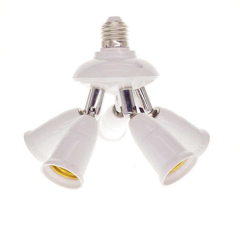 5 in 1 4 in 1 3 in 1 Verstelbare E27 Om E27 Base Light Bulb Lamp Adapter Houder Socket splitter Wit