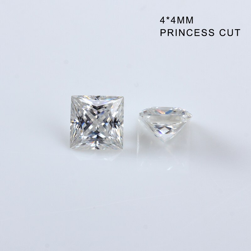 Moissanites solto pedra gh cor 4 * Moissanites 4mm praça princesa cut 0.4ct perto branco pedra preciosa diamantes moissanites