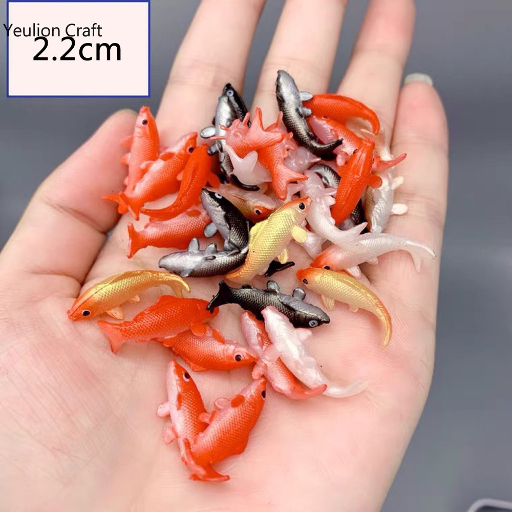 YeulionCraft-Modèle de poisson rouge en PVC souple, Matériau de remplissage Crystal Ocean, Mini poisson 3D, Remplisseur de marijuana, Élection Xy, 5 pièces par ensemble