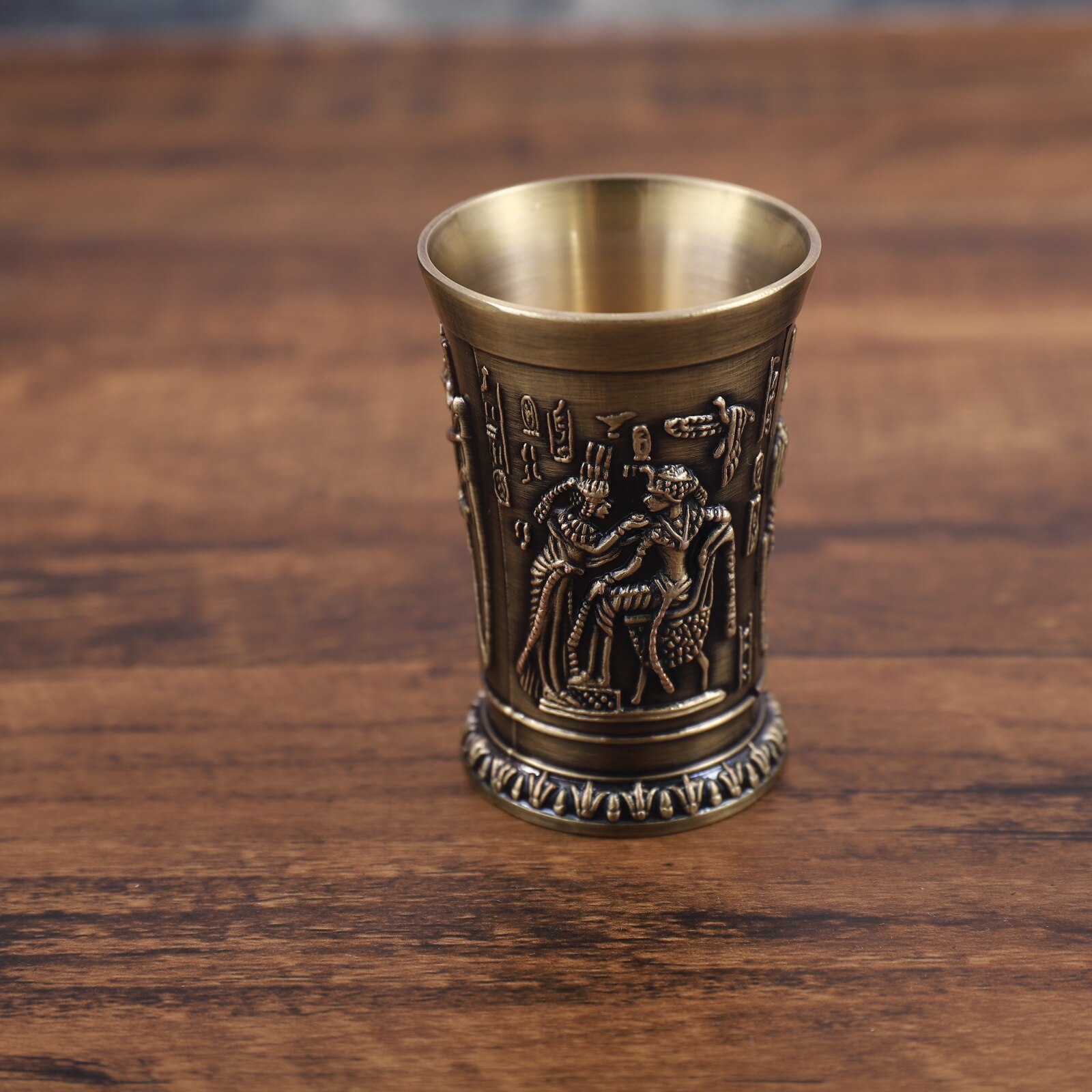 Copa de cobre antigua Retro del antiguo Egipto, vaso de chupito de licor y licor, obra de arte en relieve 3D, cóctel, copa de vino pequeña: Style6