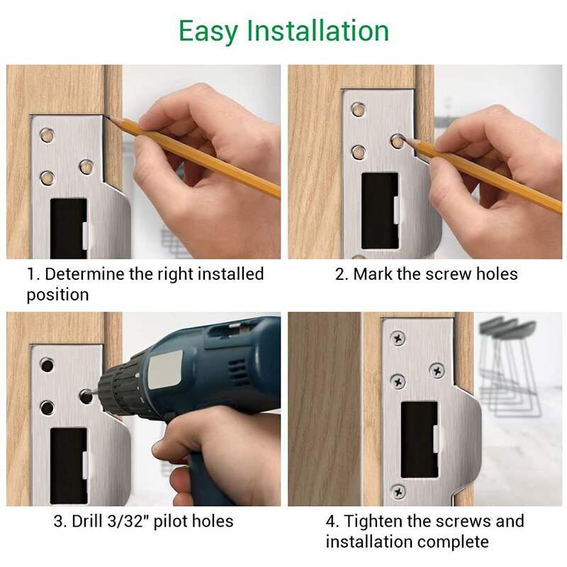 Plaque de sécurité de porte chaude plaque de renfort de porte double sécurité gâche plaque dispositifs de sécurité de porte D6