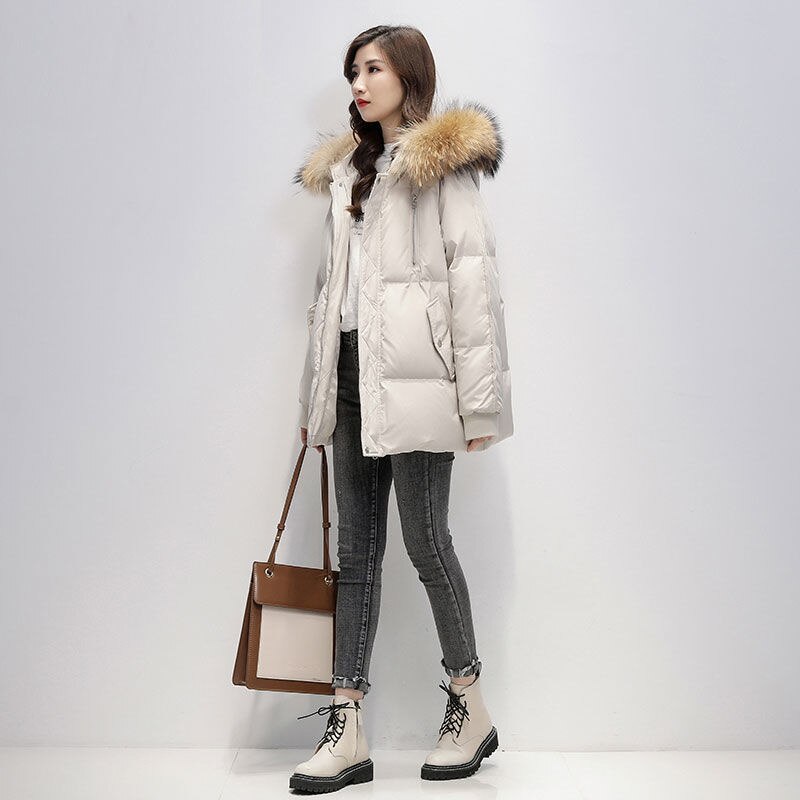 Vrouwen Winter Korte Jas Puffer Bomber Basic Warm Gewatteerde Capuchon Vrouwelijke Jas Losse Bont Parka Hoed Bovenkleding Sneeuw Wear kap