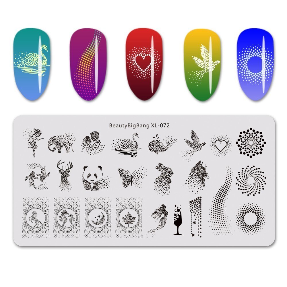 Beautybigbang alla hjärtans dag nagelstämpling tallrikar kärlek hjärta blommor stämpling för naglar diy nail art mall bbb xl -046: 72