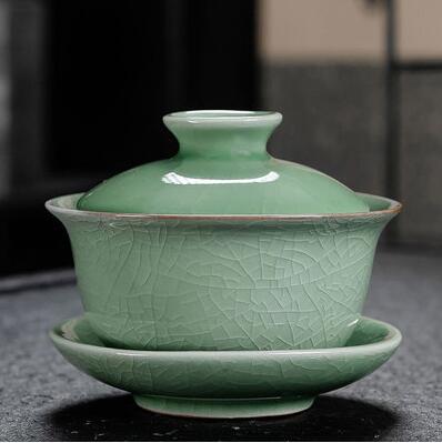 Dehua biała porcelana Gaiwan duży ceramiczny niebieski i biały Sancai przykrywka do filiżanki pojedyncza filiżanka Jingdezhen zestaw do parzenia herbaty: 12