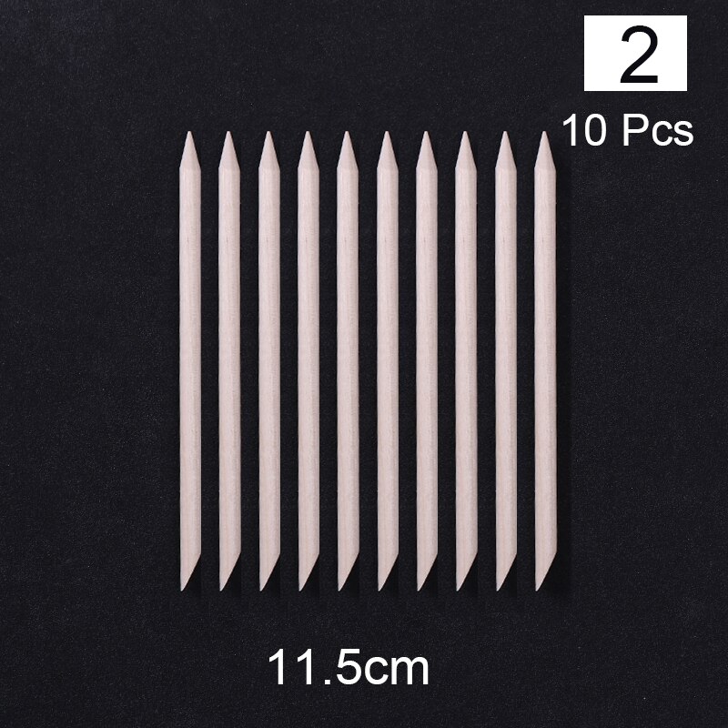 10 st träpinne nail art strass remover verktyg nagelprickande verktyg för nagelband pusher nagelband ta bort verktyg gafflar för naglar: 11.5cm