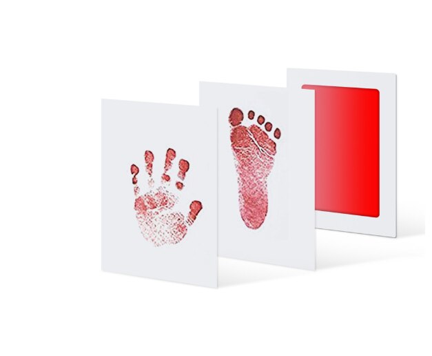 Extra Grote Pasgeboren Baby Handafdruk Of Voetafdruk Inktloze-Touch Inkt Pad 100% Niet-giftig & Mess Gratis (Zwart Groen Blauw Rood): Red