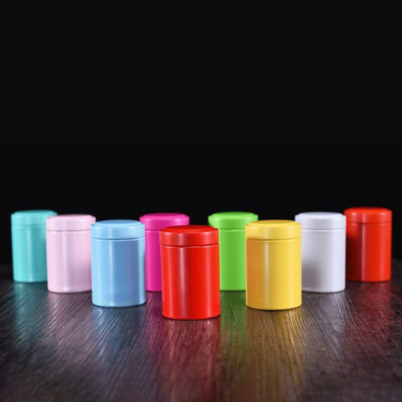 50g Round Sealed Metal Tea Can Coffee Spice Tea Container Outdoor Portable Universal Packaging Empty Tin Box