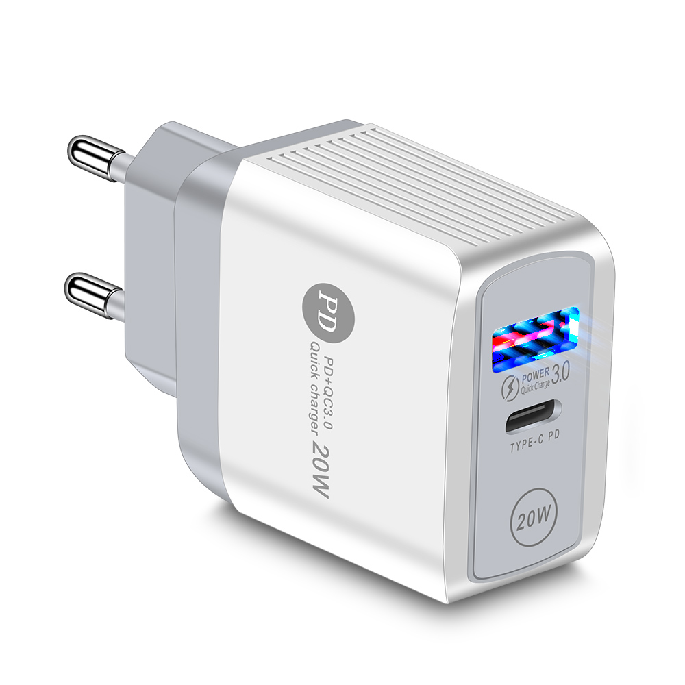 Pd 20w- port-usb-schnellladegerät 11 x 3.0 typ-c-pd-schnellladeanschlüssen für iphone 13 12 eu/us/uk-stecker 2: Eu-stecker weiß