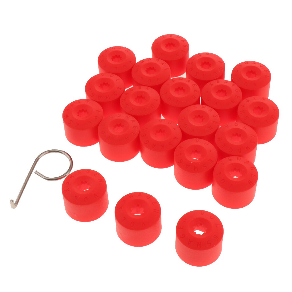 20MM Wheel Nut Covers Hub Screw Cover Wheel Nut Lug Dust Bolt Cap: Red