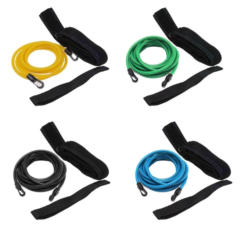 Ceinture élastique de natation statique, 4m, pour adultes et enfants, entraînement à la natation, résistance, attache, noir/bleu/vert/jaune