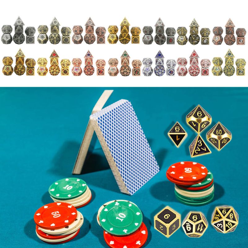 Metal Dice Set D&D Metal Polyhedral Dice Set DND Role Playing Games Board Game