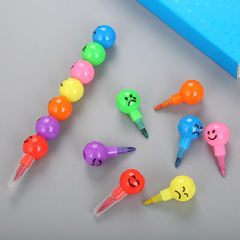 1pcs 7 Color Crayons Art Supplies for Kids Pastel Pen Drawing Set Stationery Smiley Face Crayons Kawaii School Supplies Drawing
