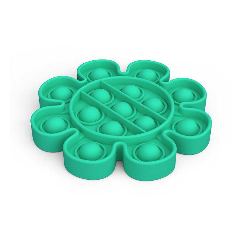 Special Needs Stress Reliever Bubble Sensory Fidget Toy Stress Relief Silent Classroom Funny Antistress Toys Squishy Aнтистресс: Flower Green
